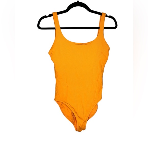 NWOT Athleta Cloudbreak Rib Scoop One Piece Swimsuit Monarch Orange XS - Picture 2 of 5